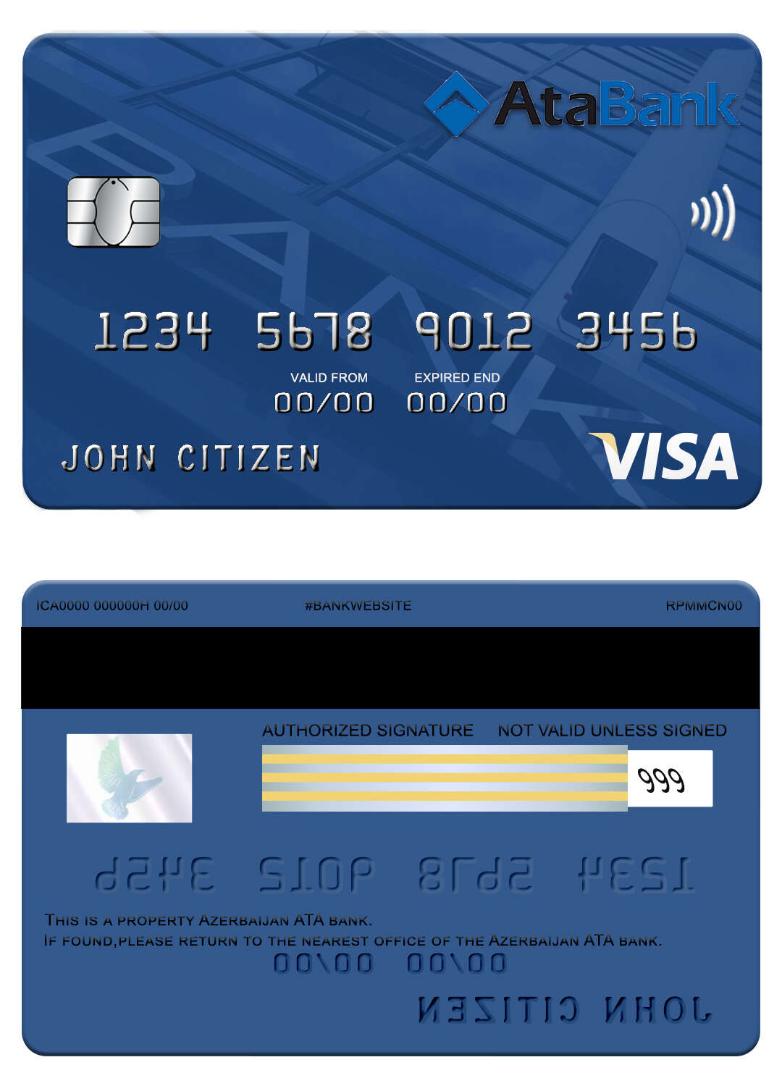 Azerbaijan ATA bank visa card
